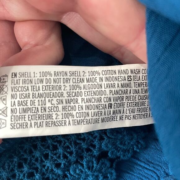 Forever 21 teal boho sleeveless blouse size small - Picture 6 of 6